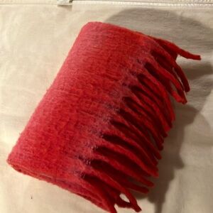 J Crew pink and red oversized scarf